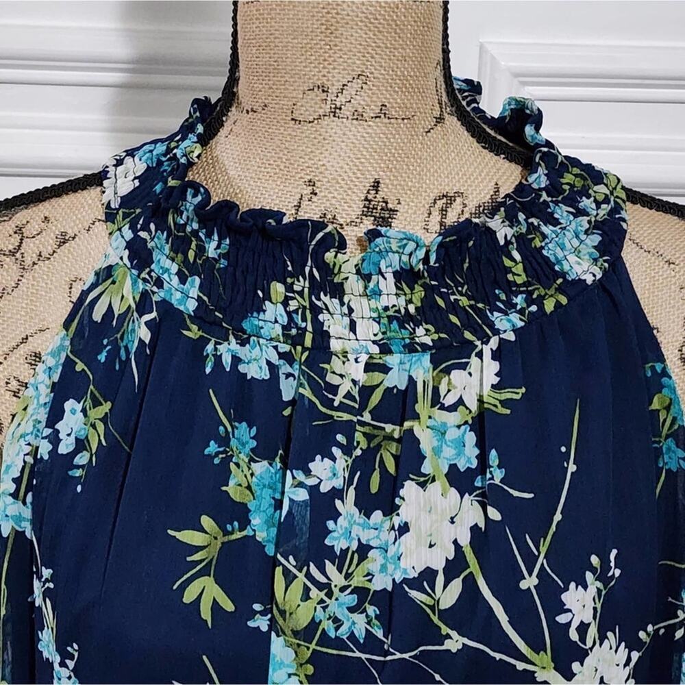 TAYLOR Serena floral Printed Chiffon Smocked halter Maxi Dress plus size 20 new - Picture 5 of 12